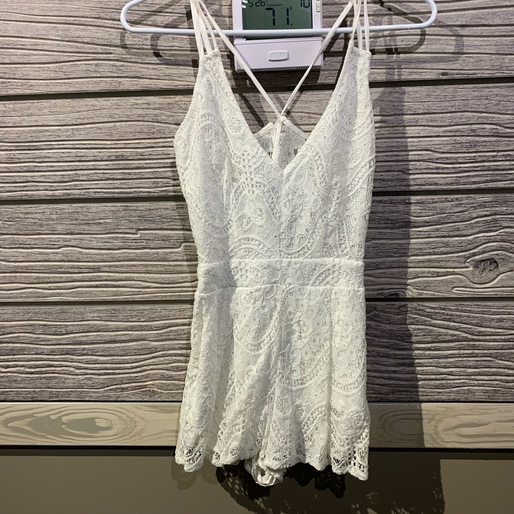 White lace Kendall and Kylie romper